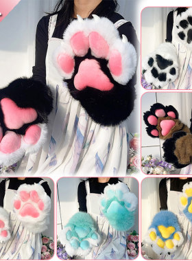furry福瑞猫爪手套网红表演萌系猫娘兽装毛绒兽爪手套漫展cos道具
