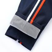 小学初中高中 男女 学生 运动长裤 子 春秋藏青色 校服裤 白橘黄杠