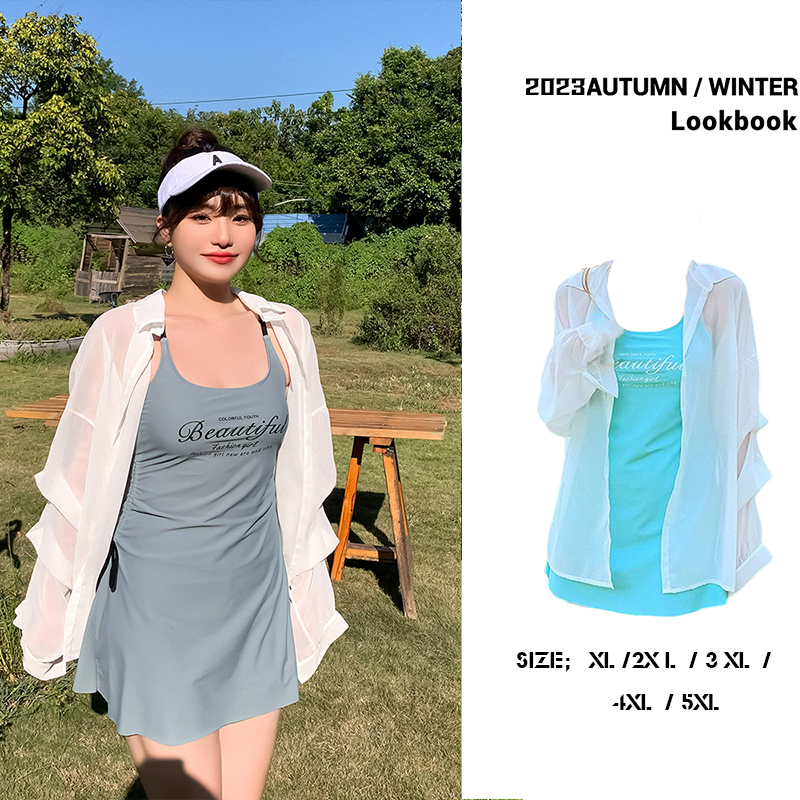 nazal泡温泉泳衣女大码遮肚