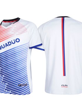 韩国代购直邮FLYPOWER羽毛球服折扣清仓速干拼色小斜纹短袖T恤