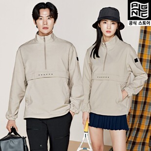 韩国代购直邮PGNC佩吉酷羽毛球服21清仓速干半拉链拼接防风套头衫