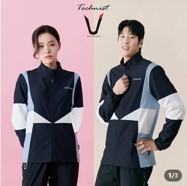 韩国代购直邮TECHNIST羽毛球服男女2024速干透气拼色显瘦长袖外套