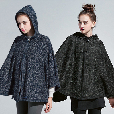 韩国代购直邮VITRO正品折扣羽毛球服秋冬女款连帽保暖杂色斗篷