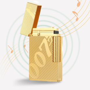卡路个性拉丝金银条纹007复古朗声煤油纯铜创意充气打火机正品牌
