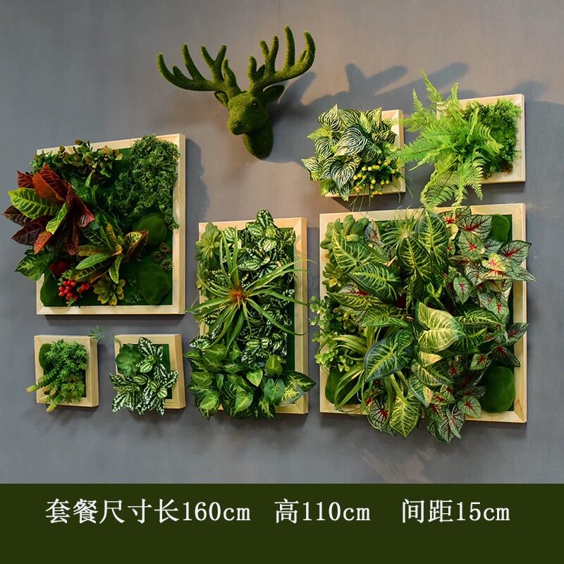 仿真绿植壁挂多肉相框挂饰墙面植壁饰