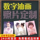 数字油画diy定制手工绘画画照片人物图像填色上涂色填充油彩礼物