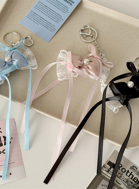 韩系ins少女心芭蕾舞风蝴蝶结手机链咕本链包包链钥匙扣挂饰挂件