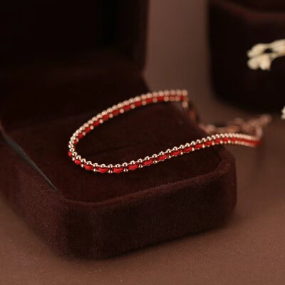 明星同款手饰redline月老编织交织小红绳手链镀18k金本命年手绳