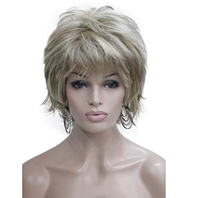 Wiginway Women's Wig Blonde Highlights BFluffy Short Straigh