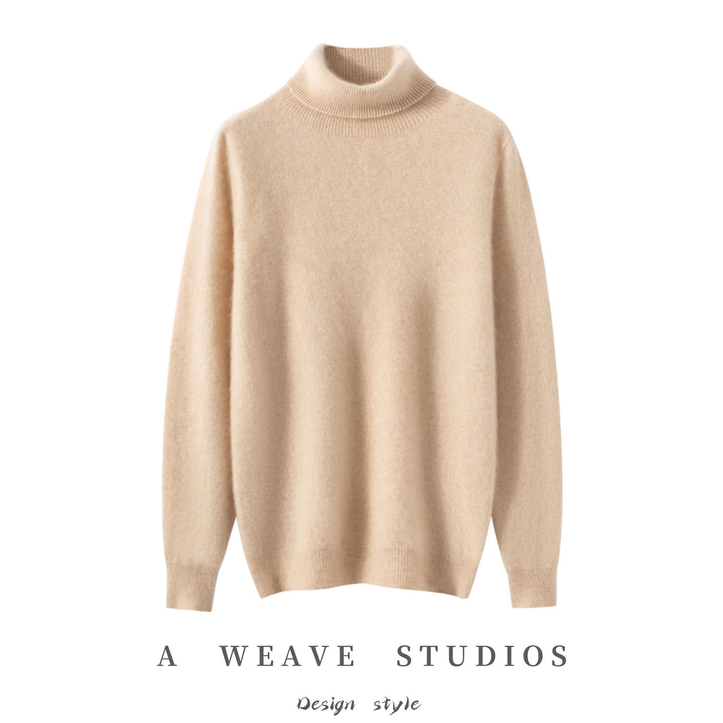 一线成衣100%纯山羊绒衫女高翻领宽松纯色毛衣时尚百搭针织打底衫,女装/女士精品,羊绒衫,淘宝优惠券,粉丝福利购,淘宝优惠卷