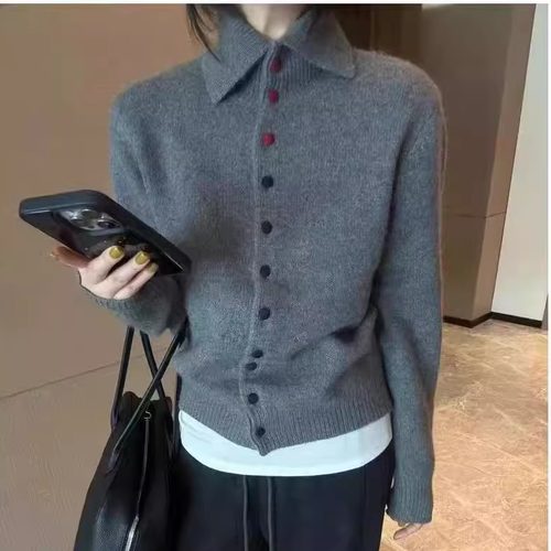 韩版山羊绒开衫女2025秋冬新款高领宽松毛衣外套时尚显瘦羊毛上衣