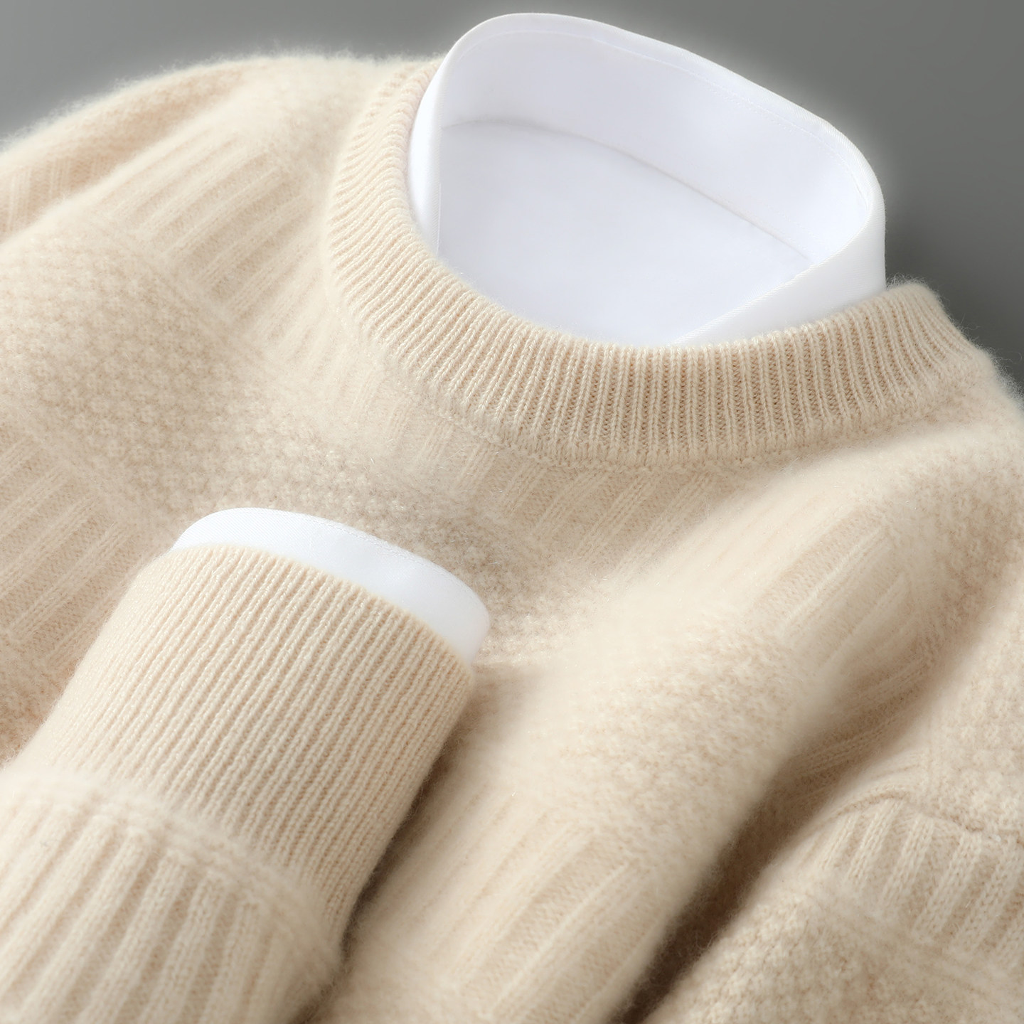 25秋冬新款羊绒衫男圆领宽松商务休闲套头毛衣纯色百搭羊毛衫打底