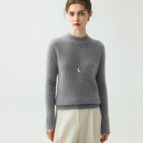 修身显瘦半高领山羊绒衫套头毛衣女25秋冬新款时尚百搭针织打底衫