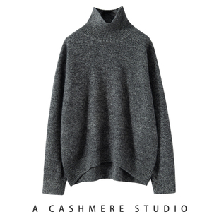 秋冬新款王菲同款羊绒衫女宽松加厚慵懒风毛衣纯色减龄针织打底衫