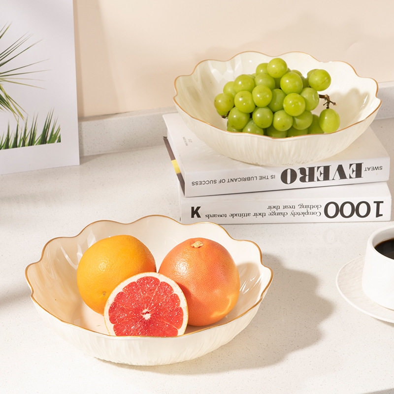 奶油风茶几零食糖果盘过年PET材质水果盘干果碟子盘子大容量收纳,餐饮具,果盆/果盘/果篮,淘宝优惠券,粉丝福利购,淘宝优惠卷