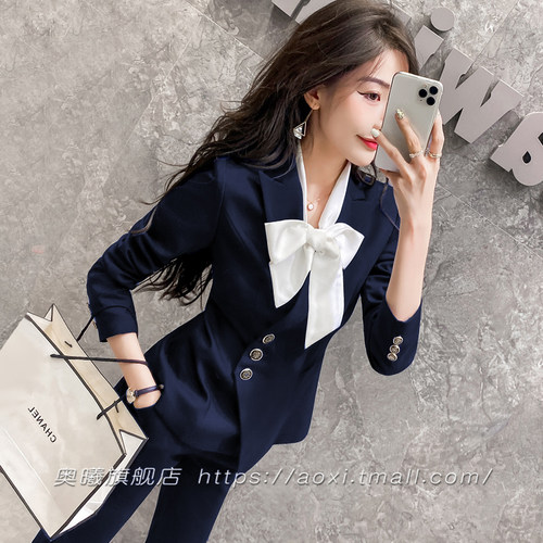 高端总经理职业套装女设计感不规则纯色简约通勤商务西装套裤秋冬