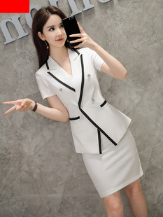 时尚职业装女套装气质女神范夏季西装套裙工作服美容师OL正装工装