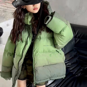 女童时尚宽松面包服羽绒服2023中大童网红洋气渐变色短款保暖外套