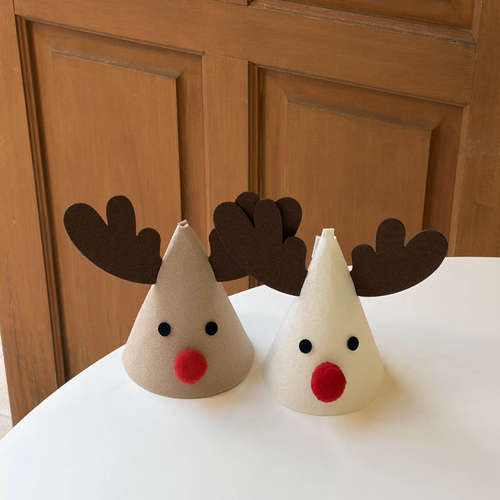 Christmas hat ins派对拍照道具小鹿网红装饰用品圣诞节毛毡帽子
