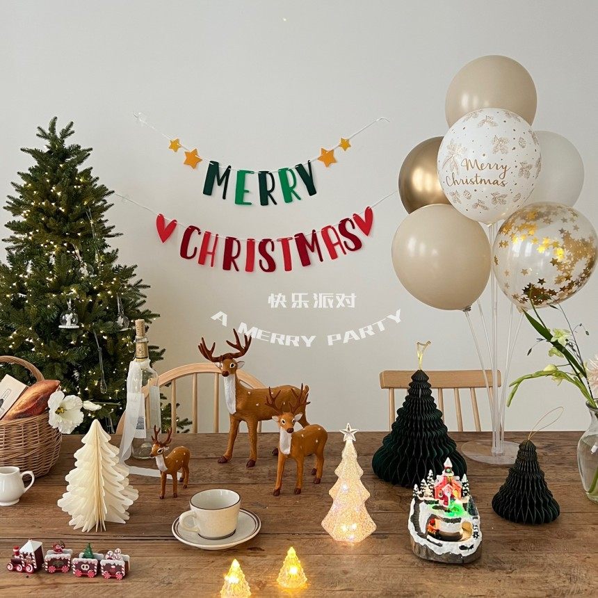 韩国ins可爱背景墙气氛布置教室早教酒吧咖啡馆装饰拉花横幅拉条