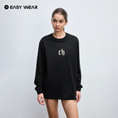 宽松休闲男生圆领白色打底衫 新款 潮牌美式 纯棉长袖 t恤男秋季