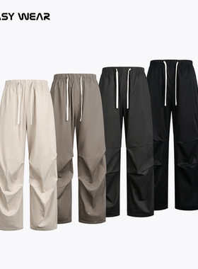 CH丨直筒伞兵裤男潮牌秋季美式户外工装裤潮牌高街宽松男士休闲裤