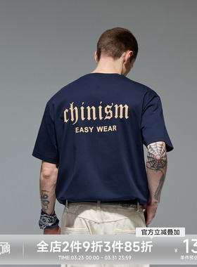 CH字母印花短袖T恤男宽松夏美式潮牌半袖情侣纯棉休闲圆领上衣