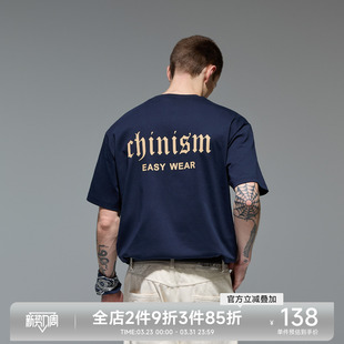 情侣纯棉休闲圆领上衣 潮牌半袖 CH字母印花短袖 T恤男宽松夏美式