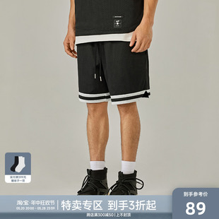 男潮牌宽松篮球运动五分裤 CHINISM 网眼透气短裤 休闲 CH美式 美式