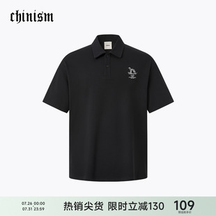凉感速干 短袖 CH黑色刺绣polo衫 t恤 男夏季 翻领休闲通勤男士