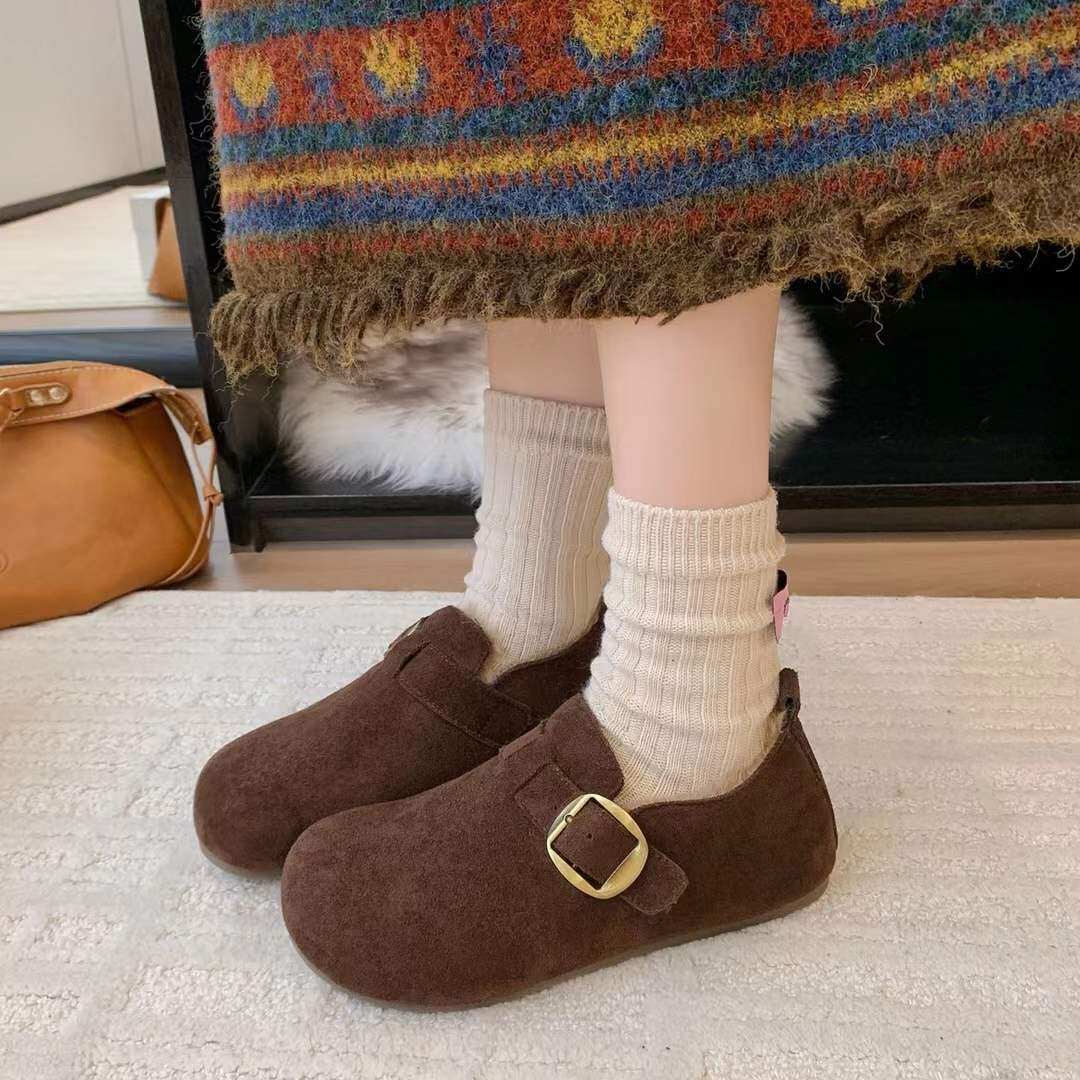 巨日冬加绒低帮女鞋青年勃肯鞋
