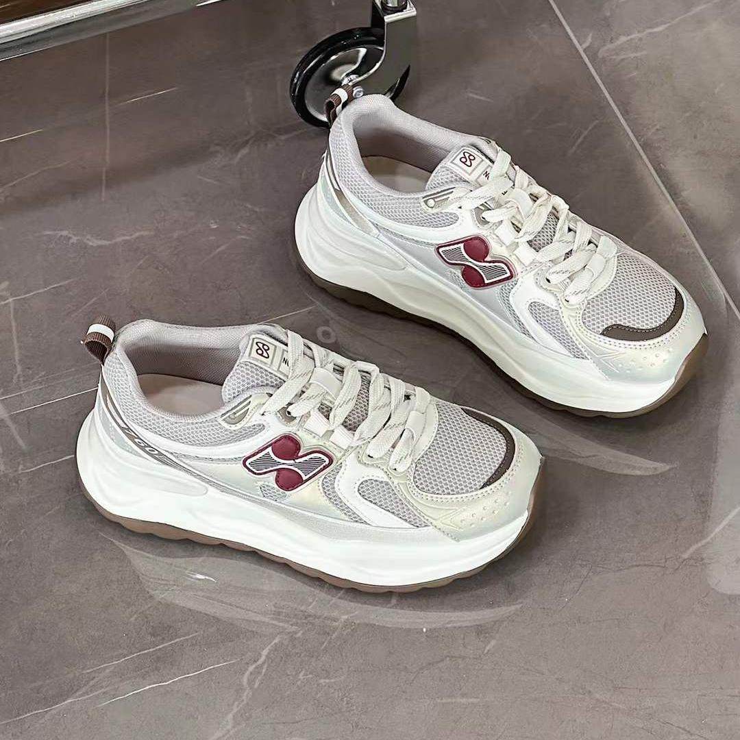 卡帝奥尼真皮网面女鞋2025春老爹鞋2666005软中跟系带运动休闲鞋,女鞋,时尚休闲鞋,淘宝优惠券,粉丝福利购,淘宝优惠卷