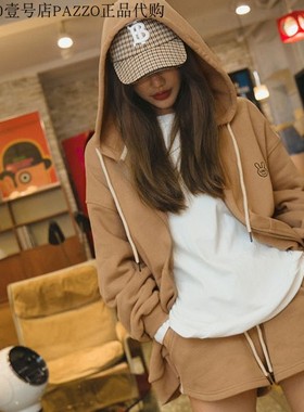 许路儿正品LUREHSU R212033//R212032休闲连帽外套抽绳保暖短裤冬