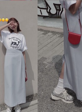 PAZZO正品代购P40103686宽腰节修身西裝长裙(千千联名 半身西装裙