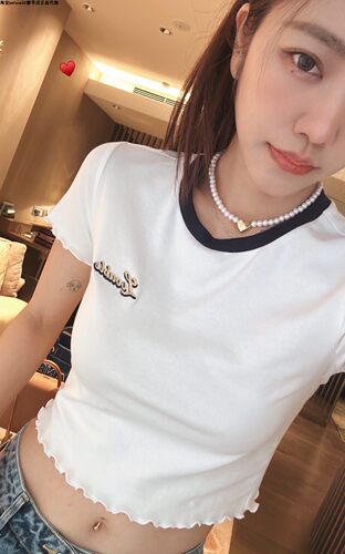 短袖BM风格薄露脐棉女短款