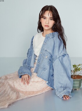 杨丞琳PAZZO限量联名下摆不规则羽毛感雪纺飘逸长裙P40102375三色