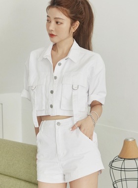 许路儿正品LURE HSU R221299白丹宁短版外套R221298 白色牛仔短褲