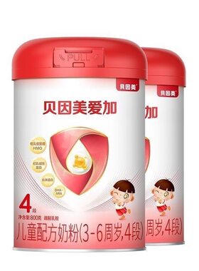 贝因美爱加4段儿童成长配方奶粉800g罐装用于3-6岁27年11月到期