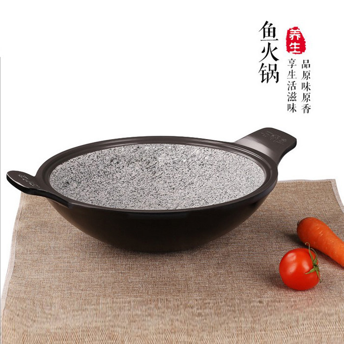 天然石锅鱼火锅 商用 韩式石锅炖锅汤煮锅煲 石锅鱼专用酒店用品