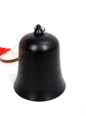 寺庙用品4英寸台湾原产烤黑色纯铜帝钟 木鱼 铜磬 地钟铸造帝钟