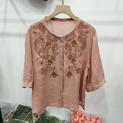 豆芽DY76502文艺范重工刺绣衬衫