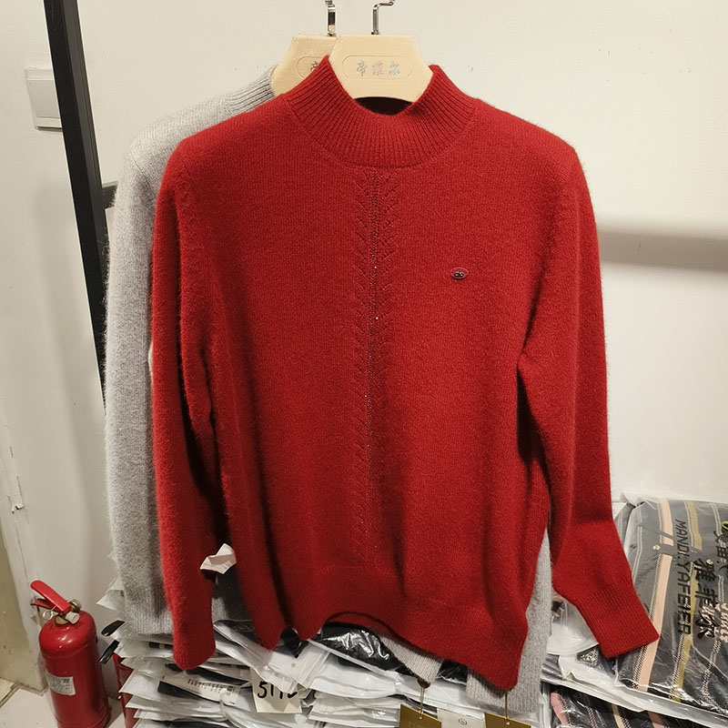 A317纯羊毛衫女半高领冬加厚毛衣