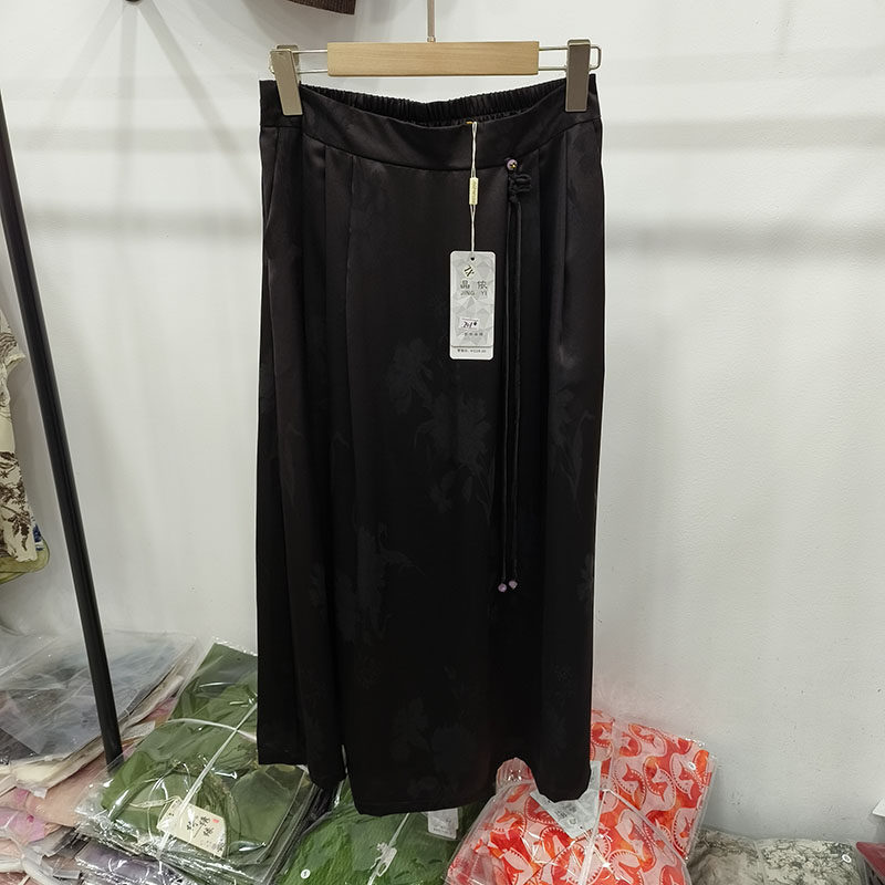 垂感晶依701新中式真丝半身裙女