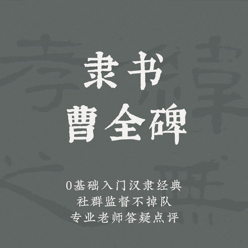 一起练字毛笔隶书曹全碑视频教程成人初学入门零基础书法课程