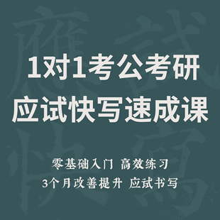 一起练字考公考研应试快写一对一指导书法课程速成零基础练字教程