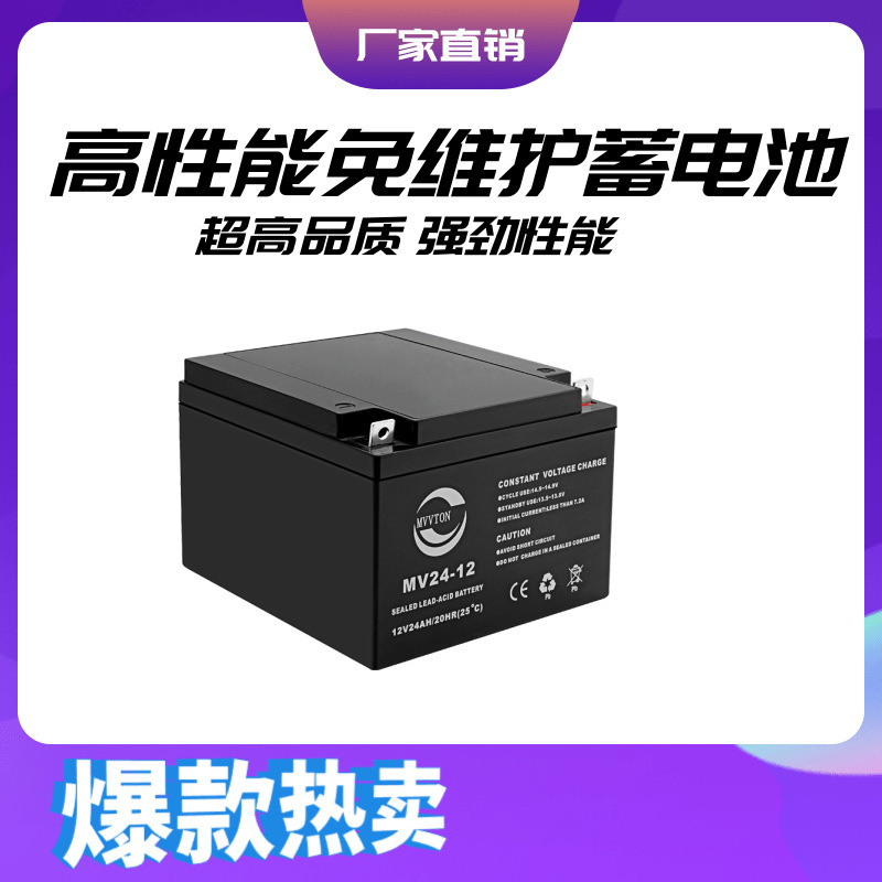 铅酸电瓶消防蓄电池户外照明充电太阳能蓄电池12V24AH