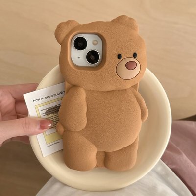 趣味搞怪卡通棕熊巴塞罗那熊苹果iphone16pro max新款15手机壳14pro防摔13pro保护套女全包硅胶情侣可爱挂绳