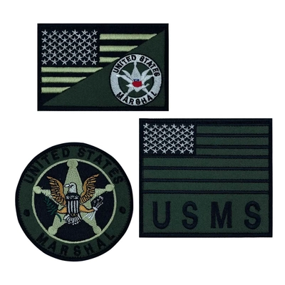 刺绣款 美国联邦法警魔术贴章USMS MARSHAL 战术士气徽章布贴现货