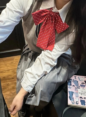 shindek长柄领结原创波点学院水手服领花蝴蝶结可爱JKjk配饰学生