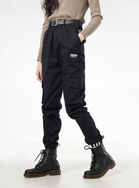 Adidas阿迪达斯三叶草女裤新款运动裤收口小脚裤工装裤长裤GD3071